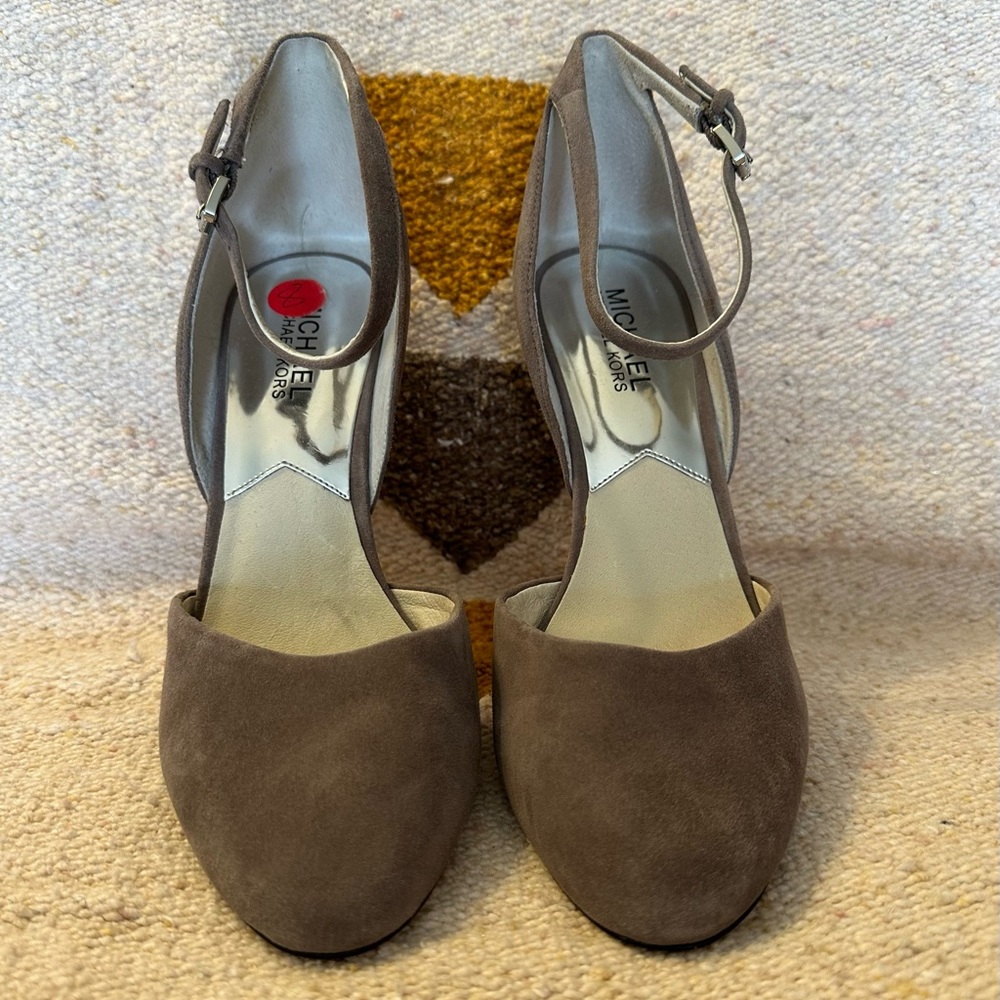 Michael Kors Taupe Sued Heel